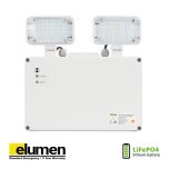 Weatherproof twin head LED emergency flood light